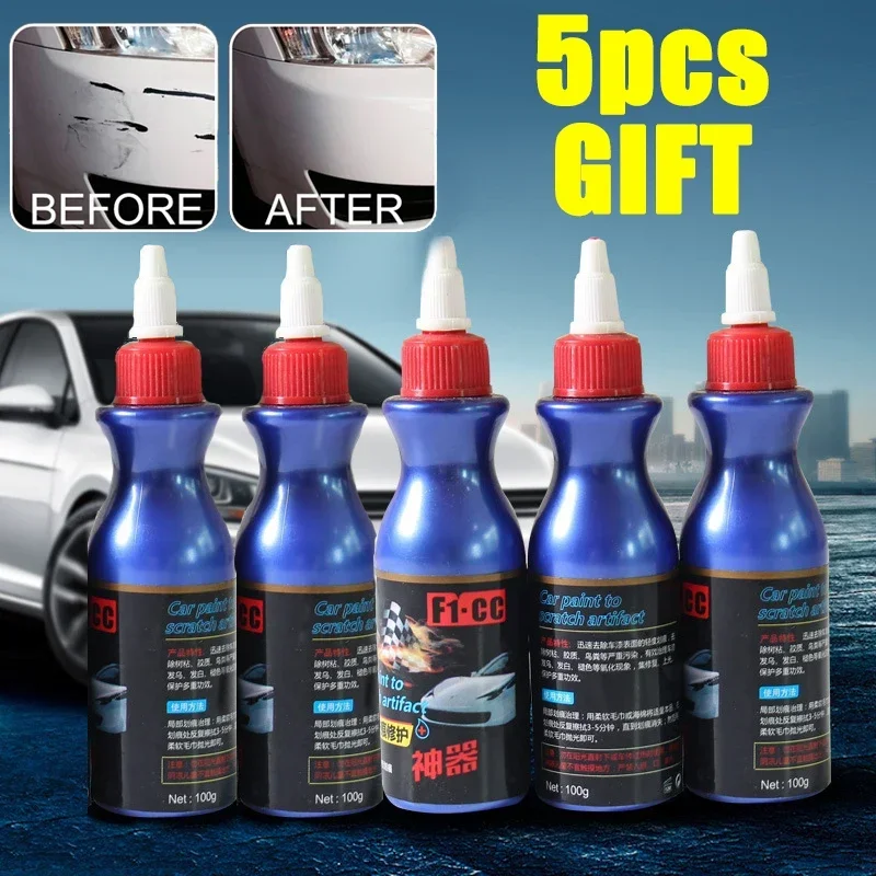 

5 шт. синяя кисть для ремонта автомобильных царапин, средство для удаления пятен, средство для ремонта царапин и воск без царапин и подарок