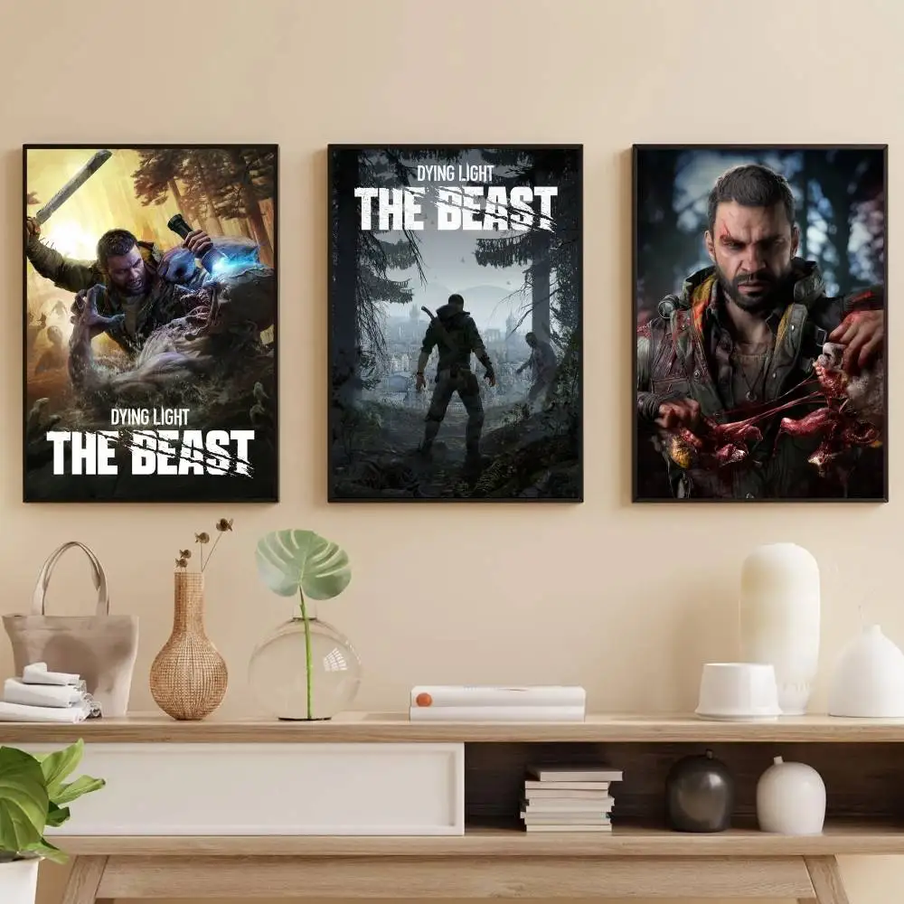 

D-Dying L-Light The Beast Poster Self-adhesive Art Waterproof Paper Sticker Coffee House Bar Room