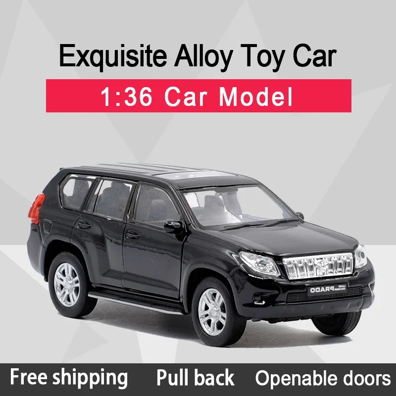 

WELLY 1:36 Toyota Land Cruiser Prado SUV Alloy Diecast Car Model Toy With Pull Back For Children Gifts Toy Collection B175