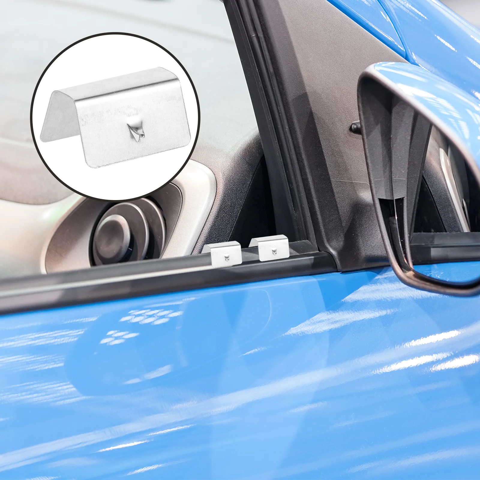 

10Pcs Wind Deflector Fixing Clips Metal Retainers for Car Windshield Window Visor Secure Fasten Channel Clamping System