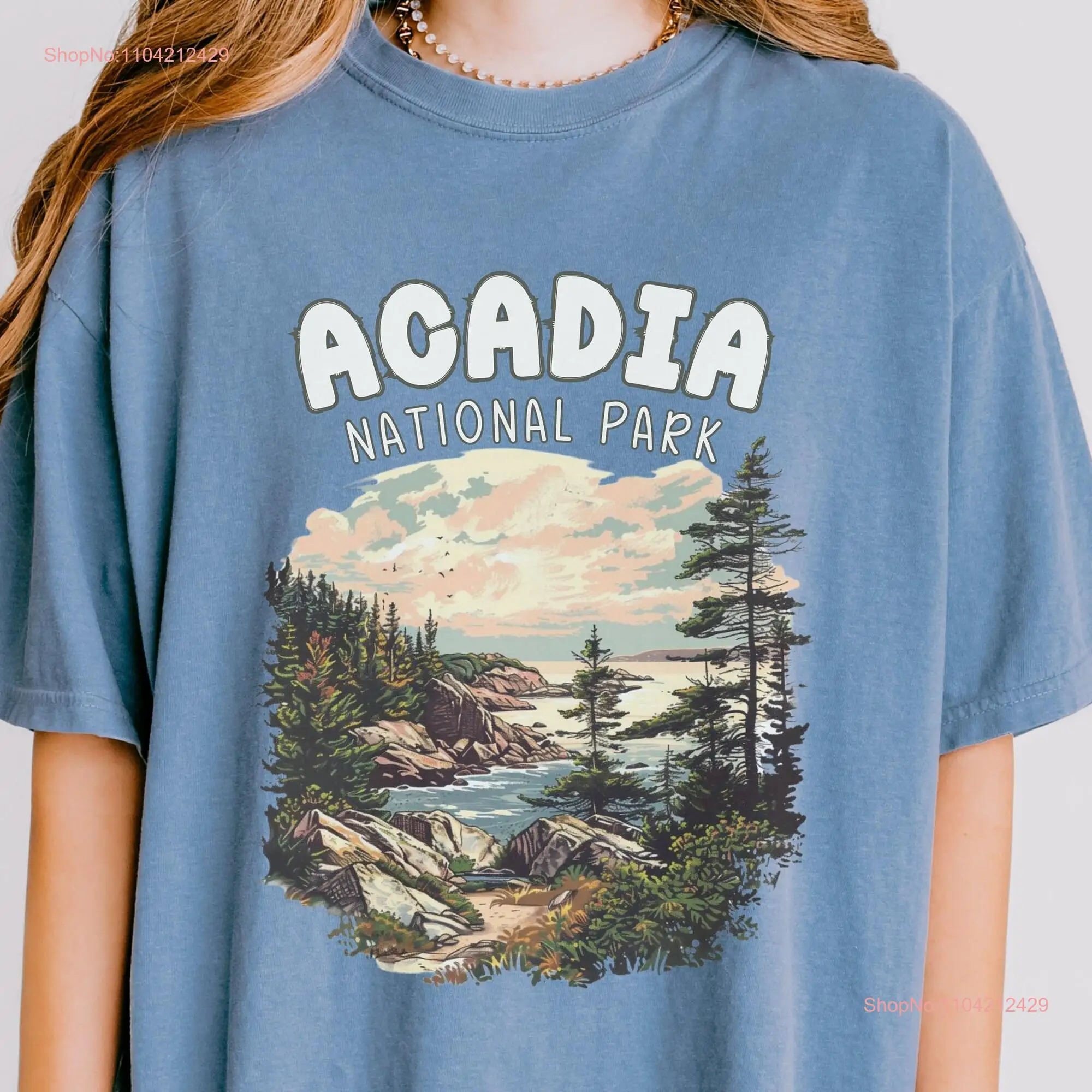 Acadia National Park T Shirt For Vacation Comfort Colors Vintage Maine long or short sleeves