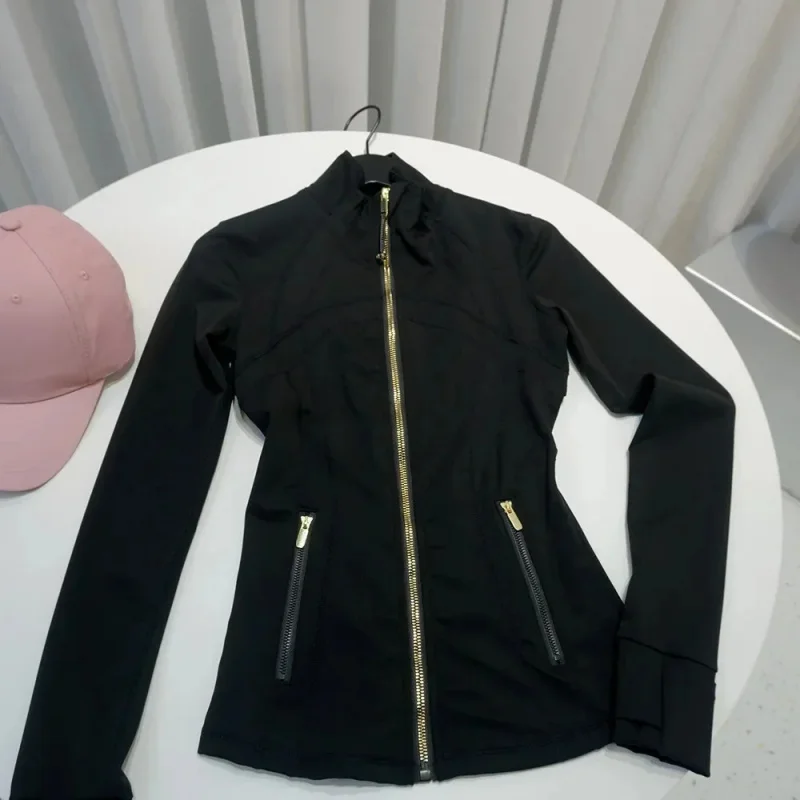 

Rose Gold Jacket Third Generation No Mesh Slim Fit Thin Sport Fitness Yoga Wear Stand Collar Outerwear for Women