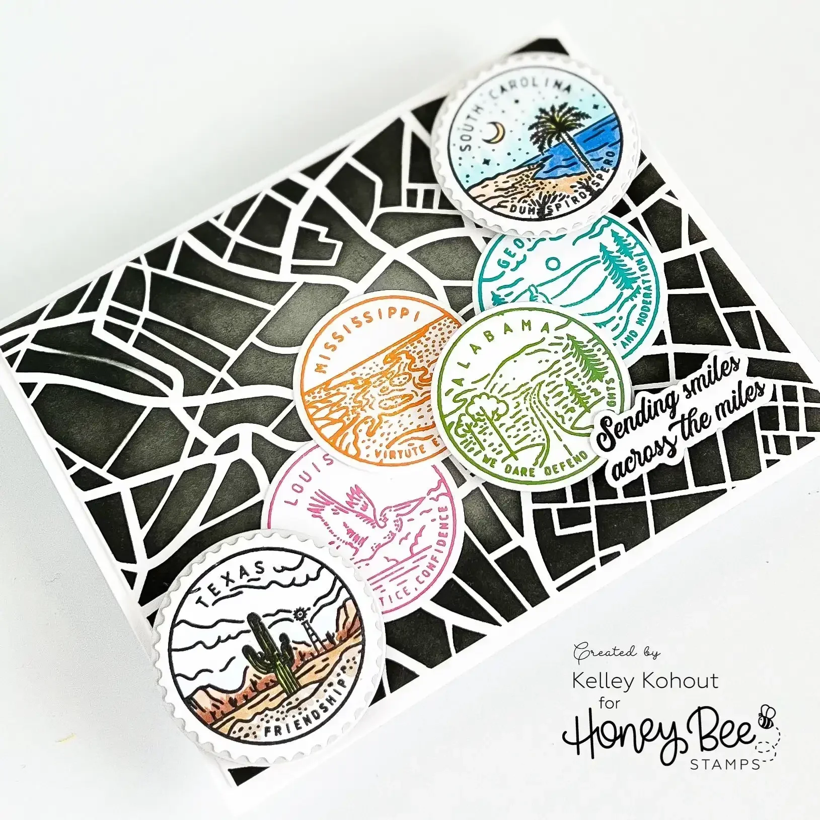 50 States Circles Dreamy Stamp Set Scrapbook Diary Decoration Stencil Embossing Template DIY Greeting Card Handmade