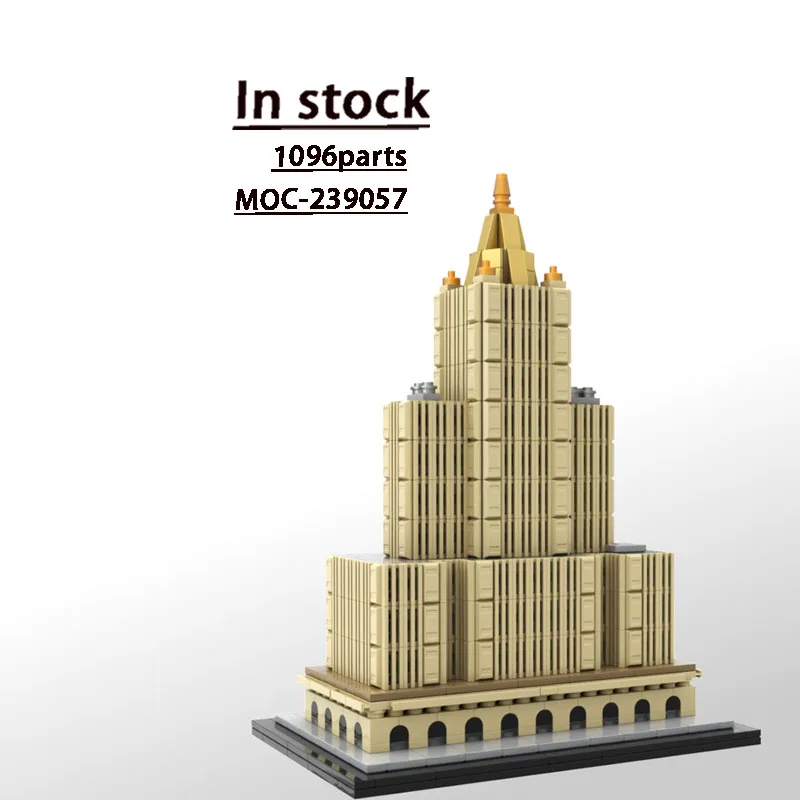 

MOC-239057 City Famous 1:800 Skyscraper Building Blocks Model 1096 Parts Boys Adults Children Birthday Christmas Toy Gift