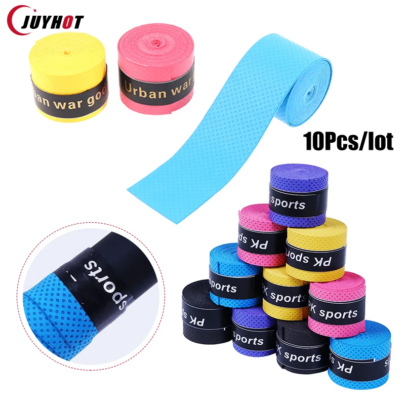 10Pcs Tennis Overgrips Tape Anti-Slip Bicycle Handlebar Sports Badminton Racket Grips Sweatband Fishing Rods Over GripSweat Band