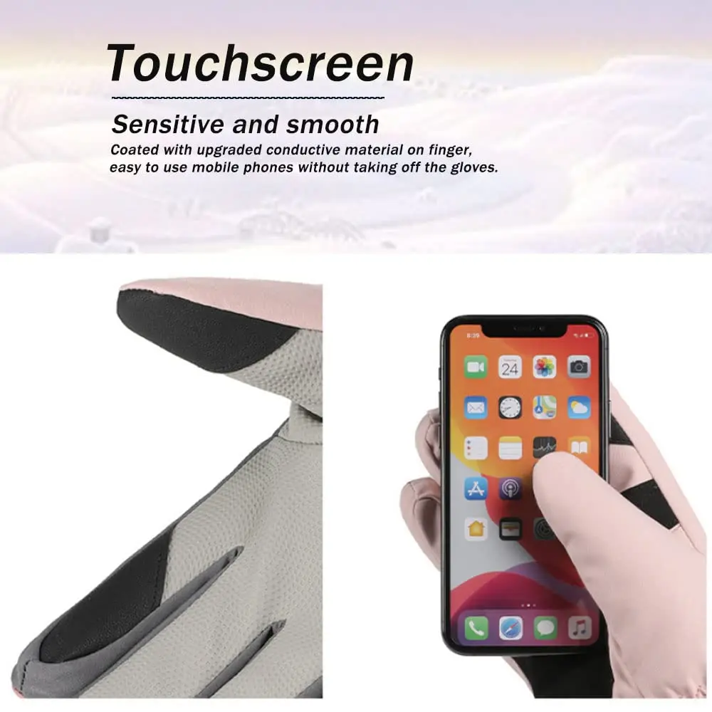 Snow Gloves for Women&Men - Waterproof Touchscreen Winter Warm Ski and Snowboarding Gloves