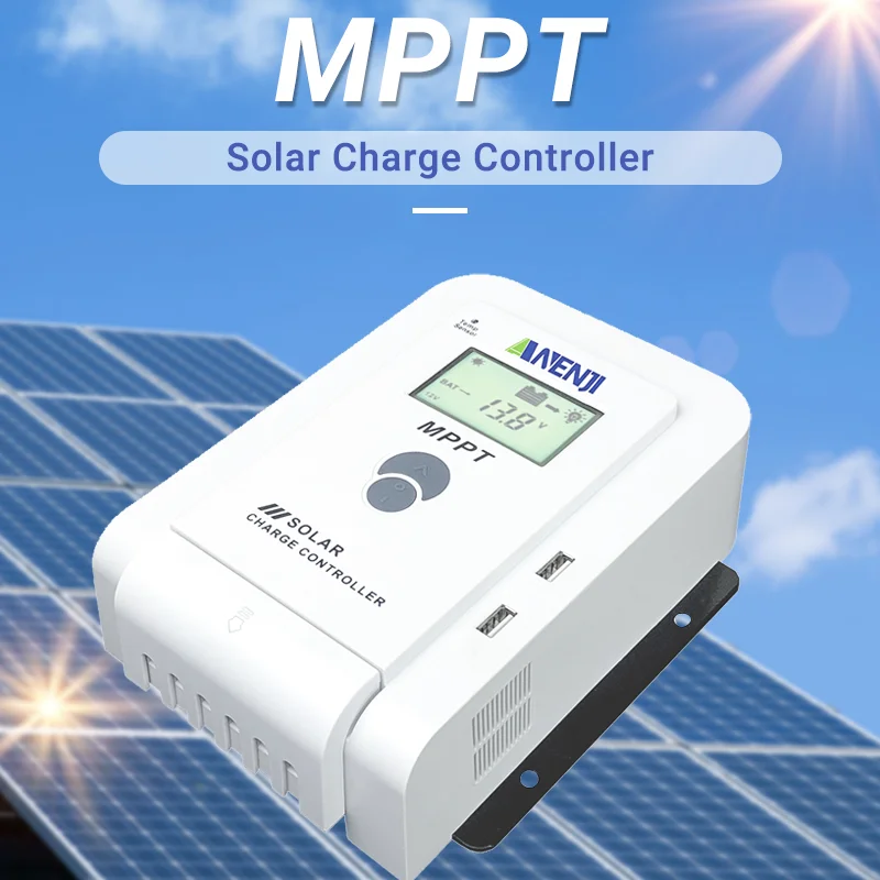 MPPT Solar Charge Controller Solar Panels Regulator 60A 40A 20A Dual USB Output LCD Auto 12V 24V Solar Battery Charger Display