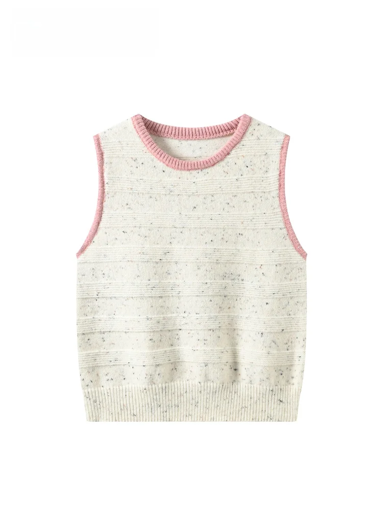 

Свободный вязаный жилет с длинными рукавами и круглым вырезом для женщин больших размеров, весенний модный топ, стройнящий фигуру, удобная повседневная одежда