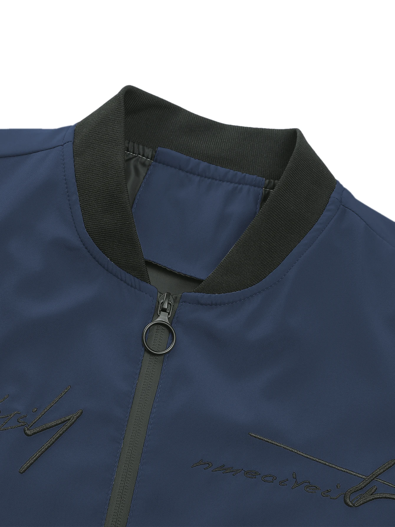 سترة مطرزة للرجال للربيع والخريف، بلوزة عصرية بياقة بيسبول بسيطة