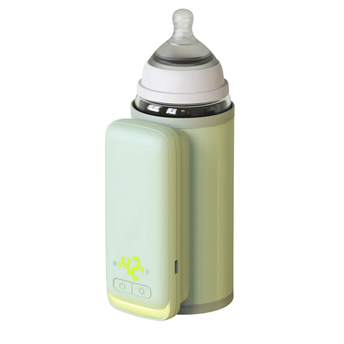 Bottle Heating Jacket 6Levels Adjustment Temperature Display Night Light Lighting Portable Baby Bottle Heater 6000Amh A