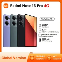 Xiaomi redmi note 13 pro 4g smartphones globale version mtk helio G99-Ultra 67w 5000mah 200mp kamera nfc 120hz amoled bildschirm