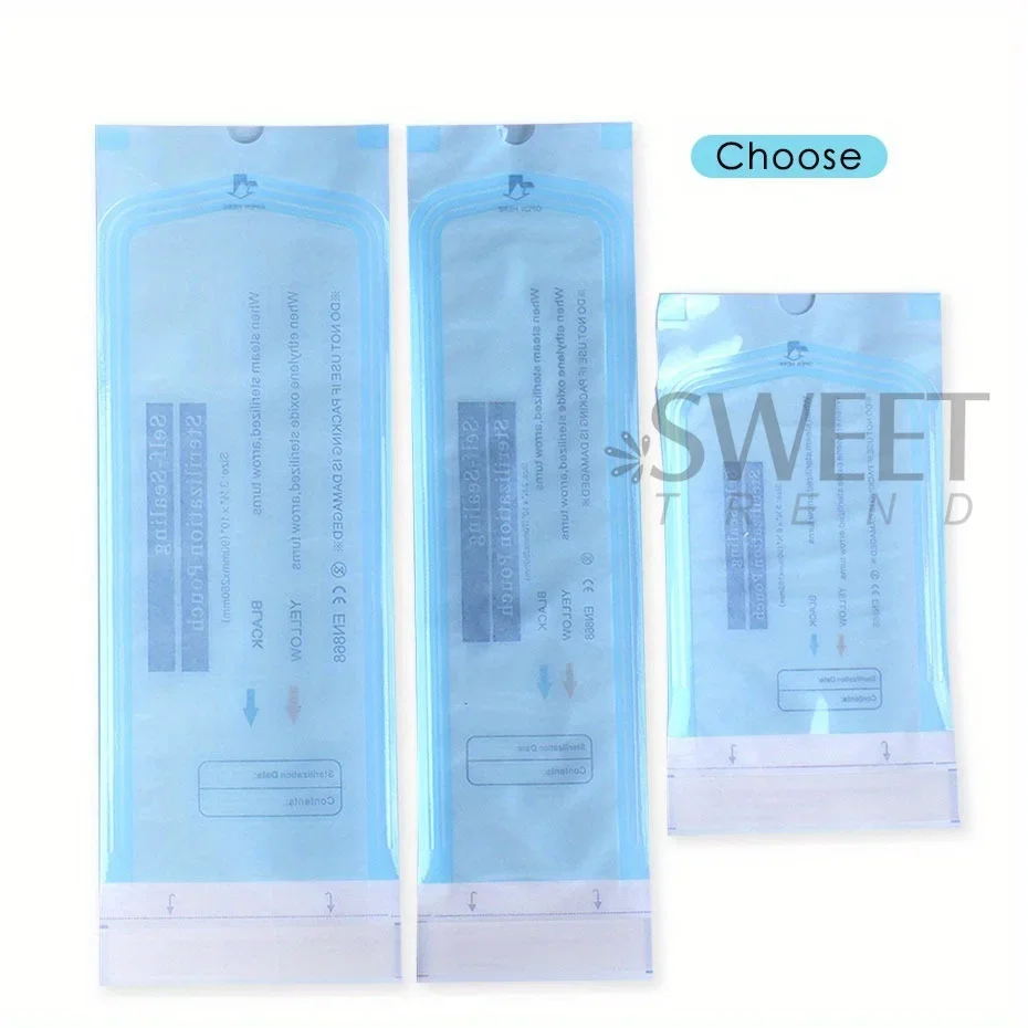 200pcs/box Nail Disposable Sterilization Bag Self-sealing Clean Storage Pack Sterilization Care Tools Salon Manicure Supplies