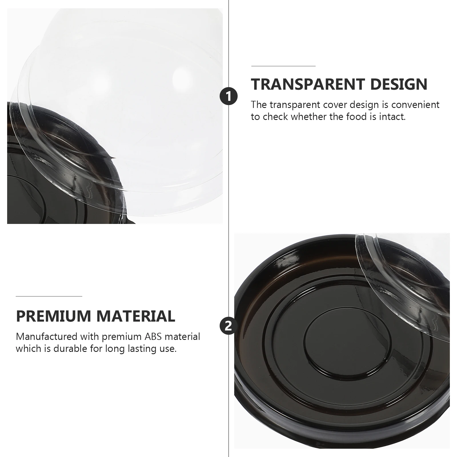 

50pcs Baking Packaging Boxes Cake Containers ABS Clear Dome Moon Cake Packing Waterproof Food Storage Supplies