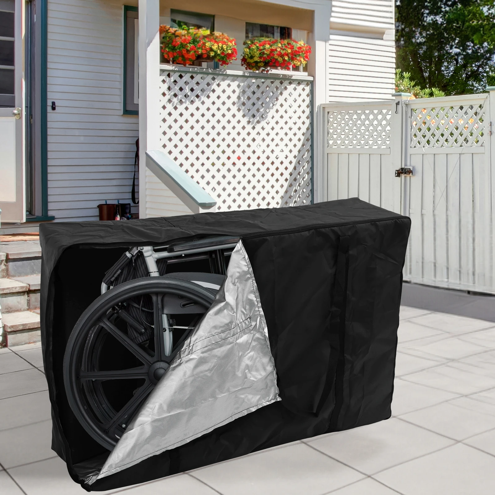 Dustproof Storage Bag Oxford Cloth Wheelchair Travel Bag Waterproof Wear Resistant Folding Bag for Walker Car Airplane Traveling