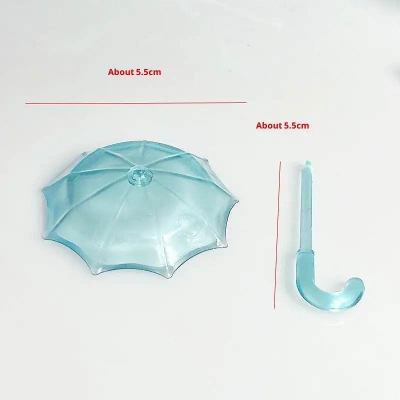 Dollhouse Furniture Accessories: Transparent Plastic Mini Umbrella for Home Decoration & Children's Play Toys