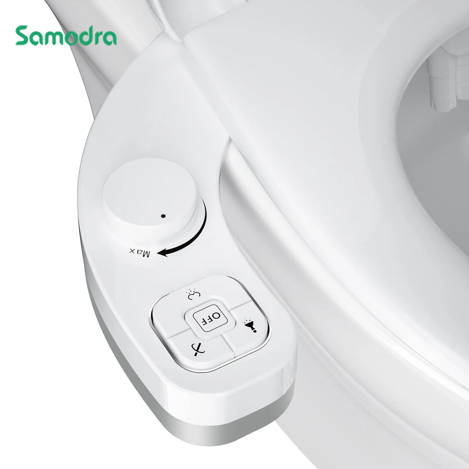 

SAMODRA Non-Electric Bidet - Self Cleaning Dual Nozzle (Frontal and Rear Wash) Water Bidet Toilet Seat Attachment