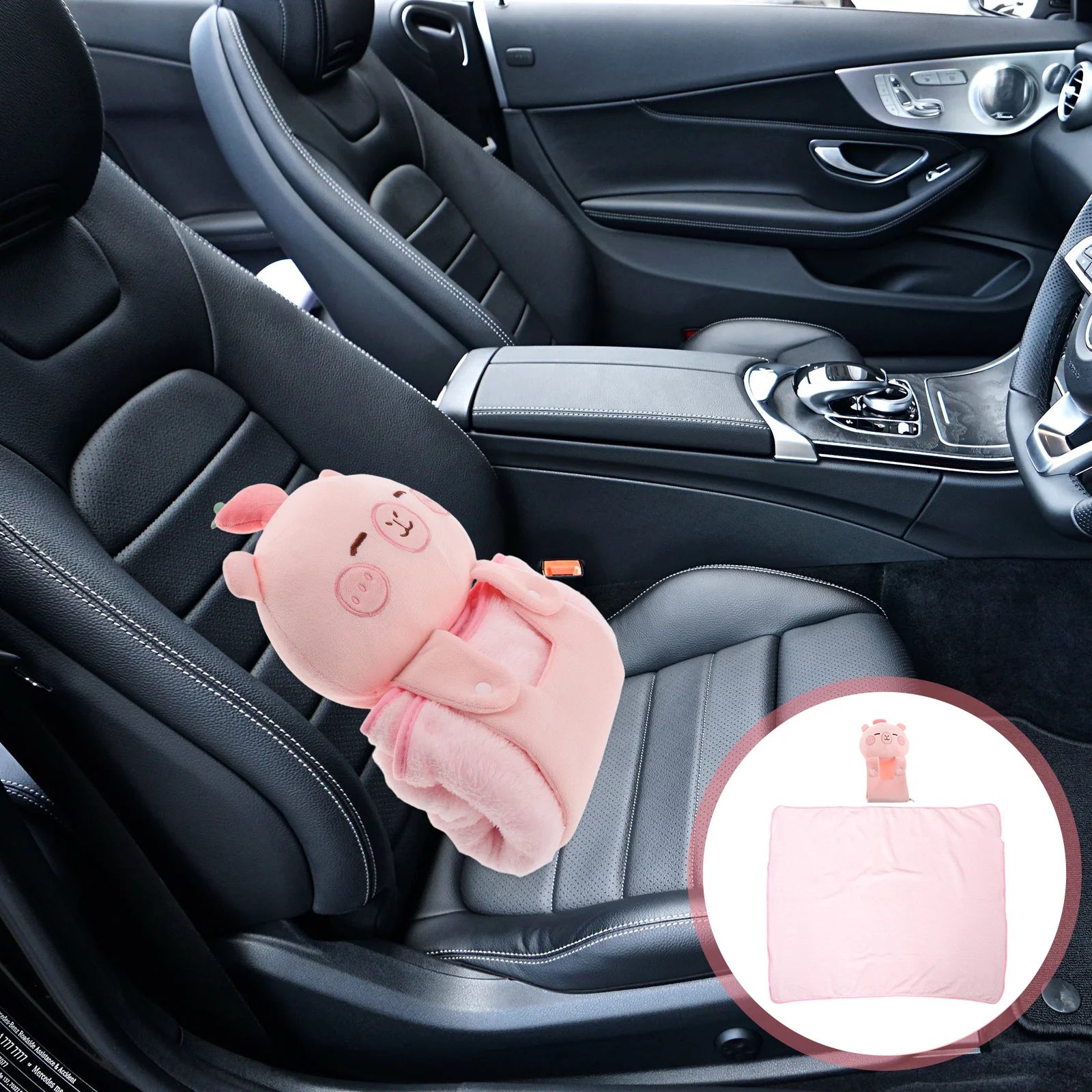 

2-in-1 Car Pillow Blanket Foldable Soft Travel Companion for Comfort on Road Trips Airplane Train Use Portable Warmth for Cold