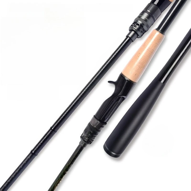 1.98m-2m Solid Carbon Ultralight Medium Action Lure Fishing Rod Spinning Stream Lake Wood