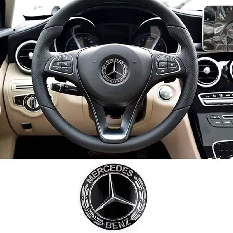 52mm Car Steering Wheel Center Logo Sticker Alloy Emblem for Mercedes Benz W204 W205 W212 W211 W213 W210 W220 W202 W176 W246 GLA