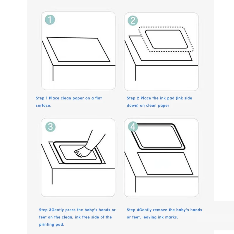 Newborn Baby DIY Hand And Footprint Kit Ink Pads Photo Frame Handprint Toddlers Souvenir Accessories Safe Clean Baby Shower Gift