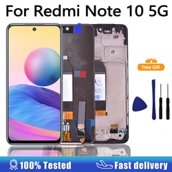 Xiaomi Redmi Note 10 5g,m2103k19g,m2103k19c用の6.5インチLCDタッチスクリーンアセンブリ