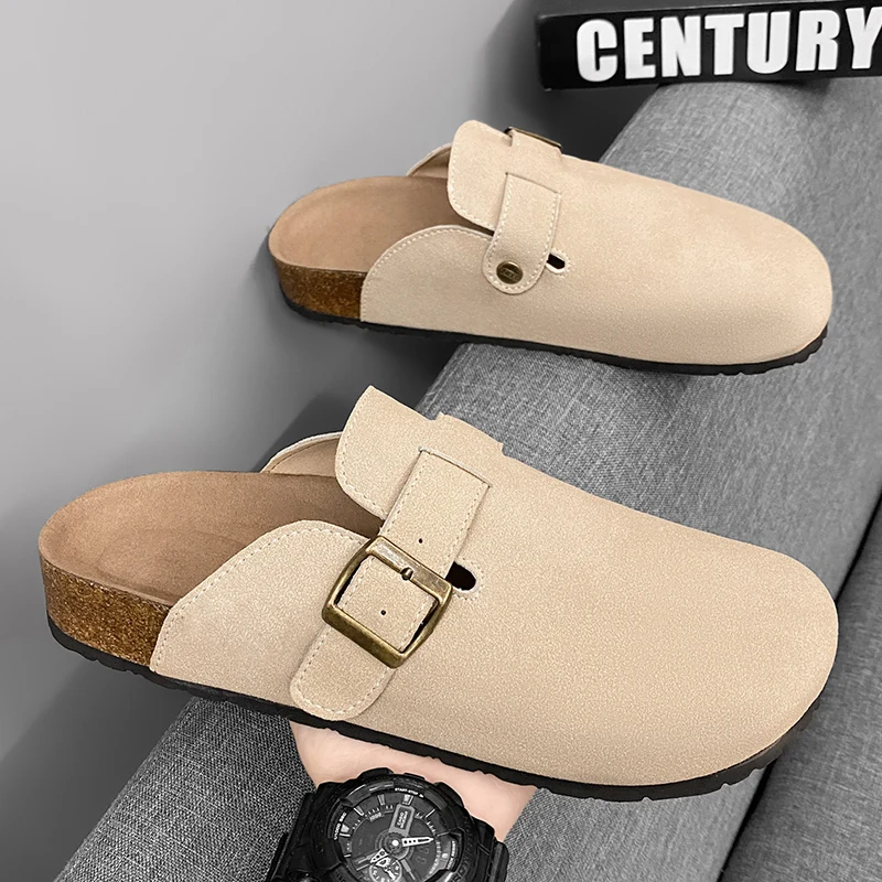 

Fashion Men Mules Shoe with Arch Support Birkens Mens Shoes Men's Suede Sandals Retro Cork Clogs Unisex Classic Beach Тапочки