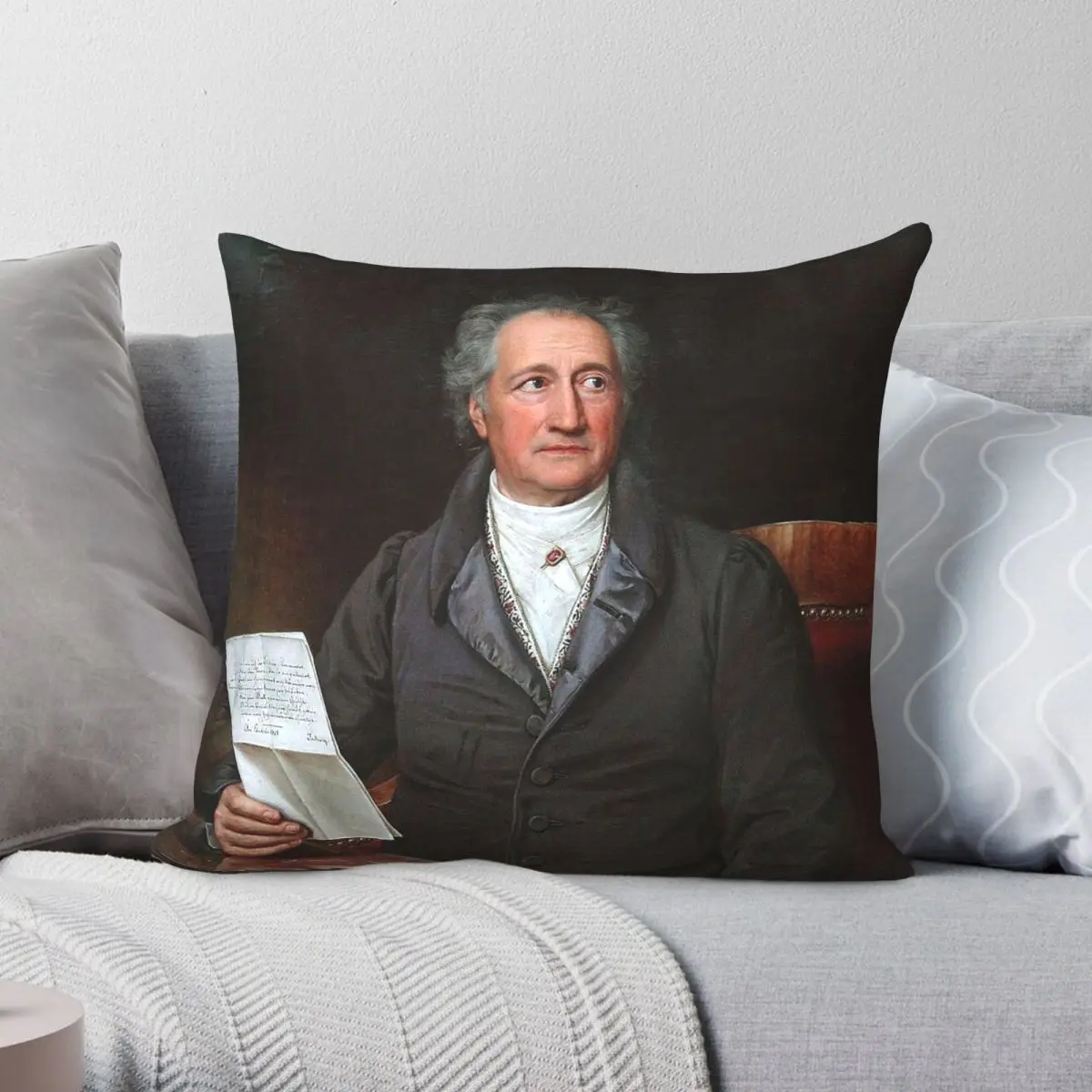 Johann Wolfgang Von Goethe 1828 Square Pillowcase Polyester Linen Velvet Creative Zip Decor Home Cushion Cover