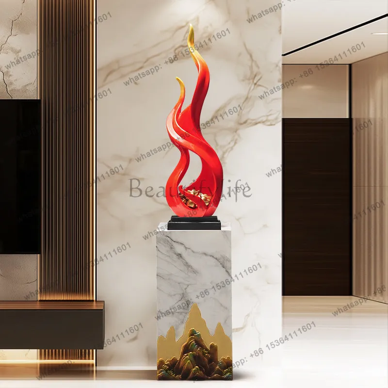 Entry entrance vertical height wind and water to attract wealth ornament large sculpture soft decoration art