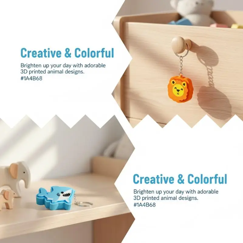 Cartoon Animals Clicker Keychain Relaxing Decompression Toy Unique Gift for Car Keys Backpack Decoration