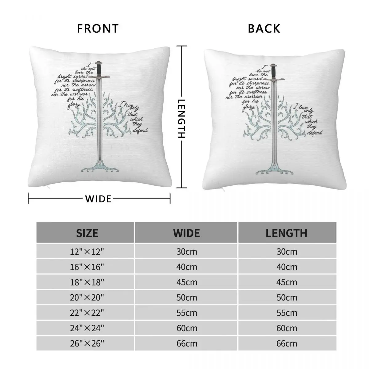 That Which They Defend Faramir Square Pillowcase Polyester Linen Velvet Pattern Zip Decor Home