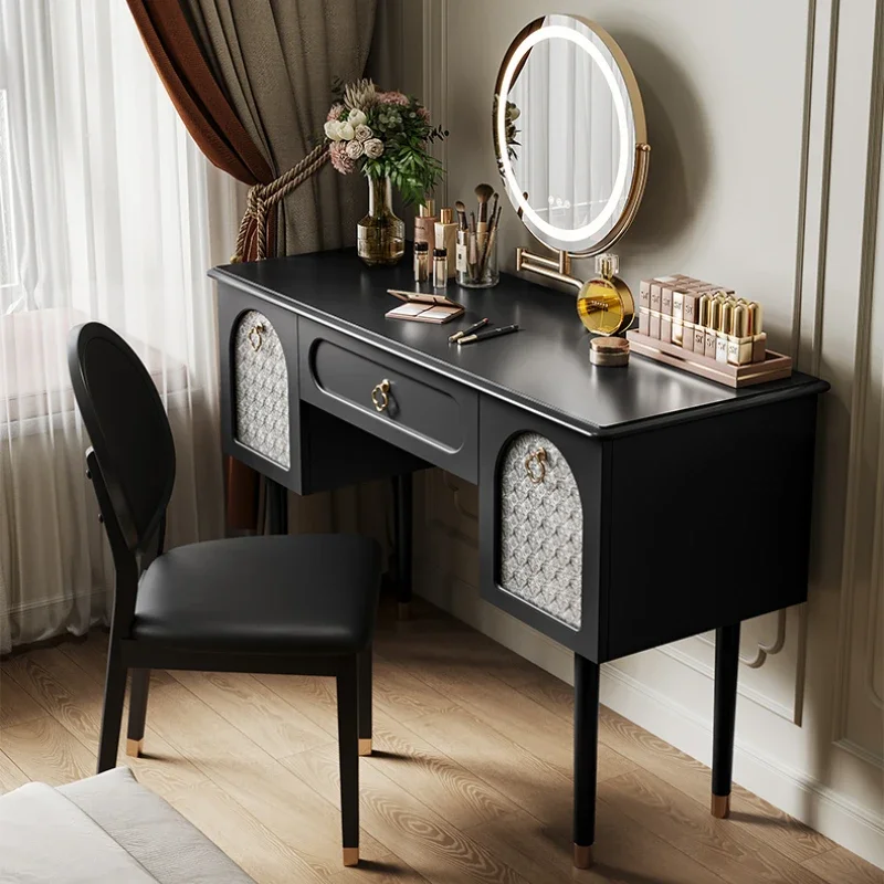 Mirror Bedroom Dressing Table Wooden Modern Drawers Cabinets Dressing Table Vanity Light Tocador Maquillaje Home Furniture