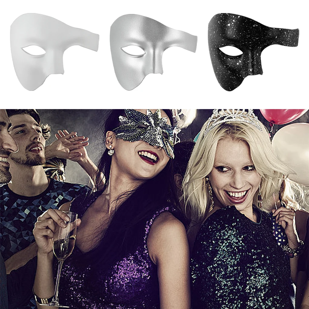 Máscara de Cosplay de mascarada fantasma Steampunk, media cara de plástico ABS para hombres/mujeres, accesorios de disfraz de Carnaval Punk para Halloween