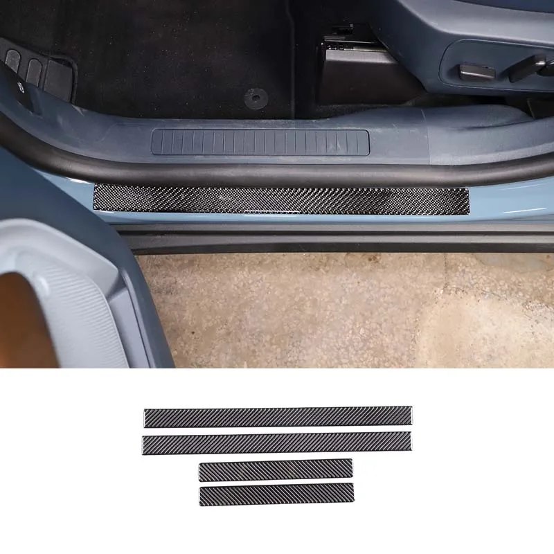 For 2022 Ford Maverick soft carbon fiber car styling car exterior door sill strip rub strip sticker car interior accessories