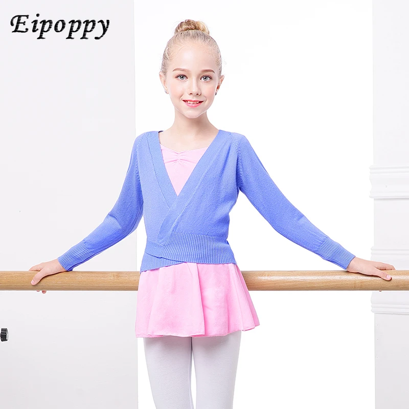 เสื้อสเวตเตอร์ถักสำหรับเด็กเล็กเด็กผู้หญิง, เสื้อโค้ทบัลเลต์ให้ความอบอุ่นสำหรับเต้นบัลเลต์ฤดูหนาวฤดูใบไม้ร่วง
