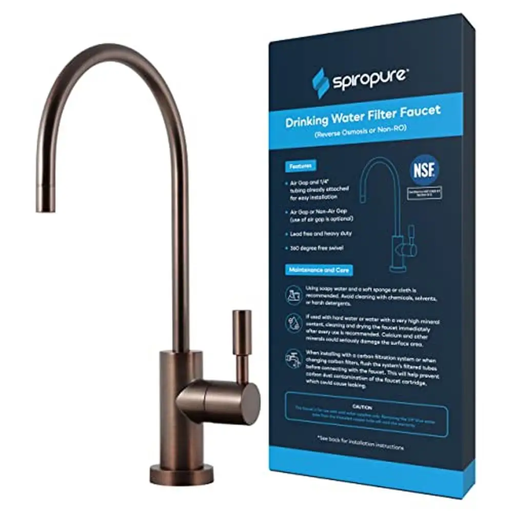 Lead-Free NSF Certified 3-Line Air Gap Antique Bronze RO Faucet Filtered Water Stylish and Versatile Reverse Osmosis Replacement