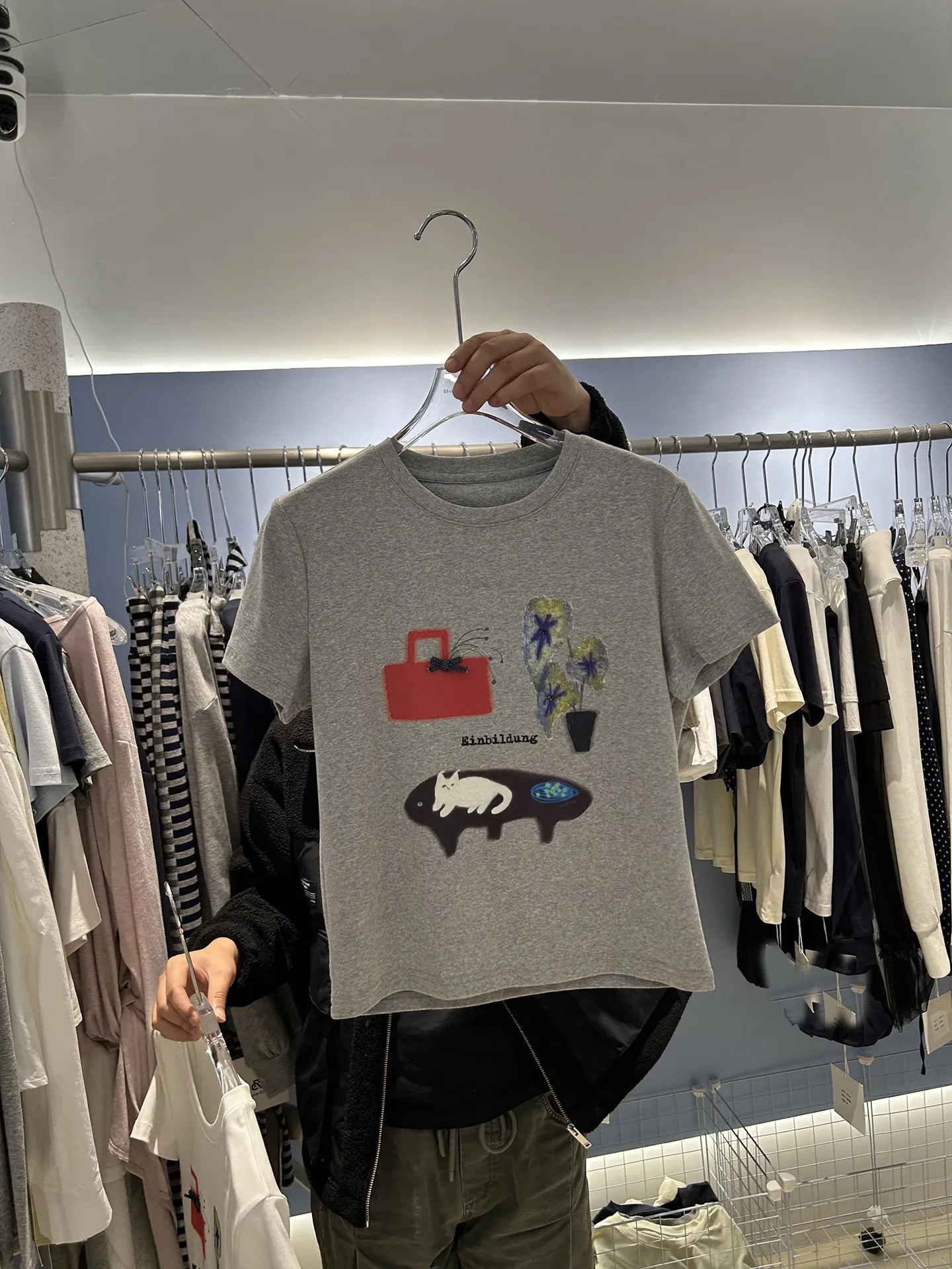 Summer New Style Dongda Gate Cartoon  Print Short Sleeve T-Shirt Women's round Neck Versatile Short Top Casual Comfortable