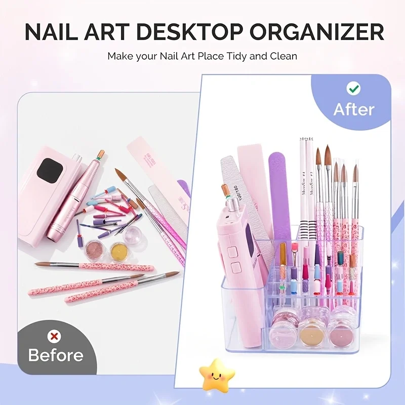 1 Stück 21-Loch Acryl-Nagelbohrer-Aufbewahrungshalter, Desktop-Organizer für Nagelbohrer & Bits (Maschine & Werkzeuge Nicht Enthalten) – Detail 9
