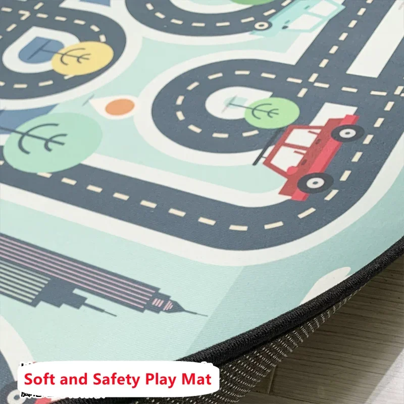 120*80 cm Poliestere Ascolta Mat Grande Tappetino antiscivolo Tappeti Da Gioco per bambini Automobili Auto Da Corsa Giocattoli Giochi Per Bambini In Camera Rug Home Decor