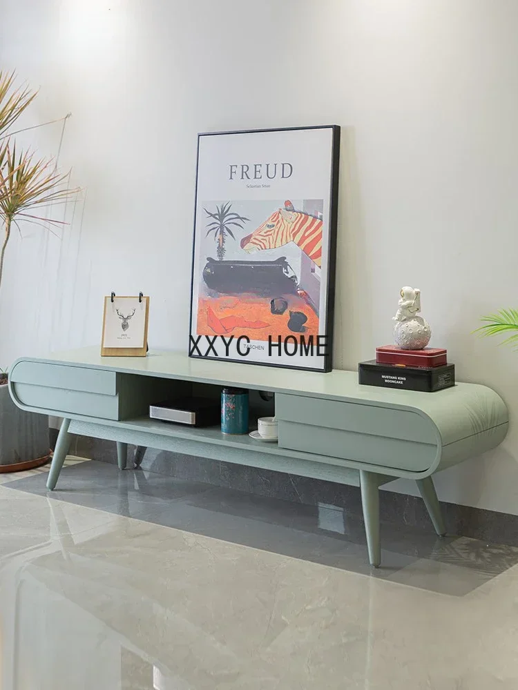 Mueble de TV de madera maciza para sala de estar, apartamento pequeño, mueble de suelo moderno y sencillo creativo para dormitorio