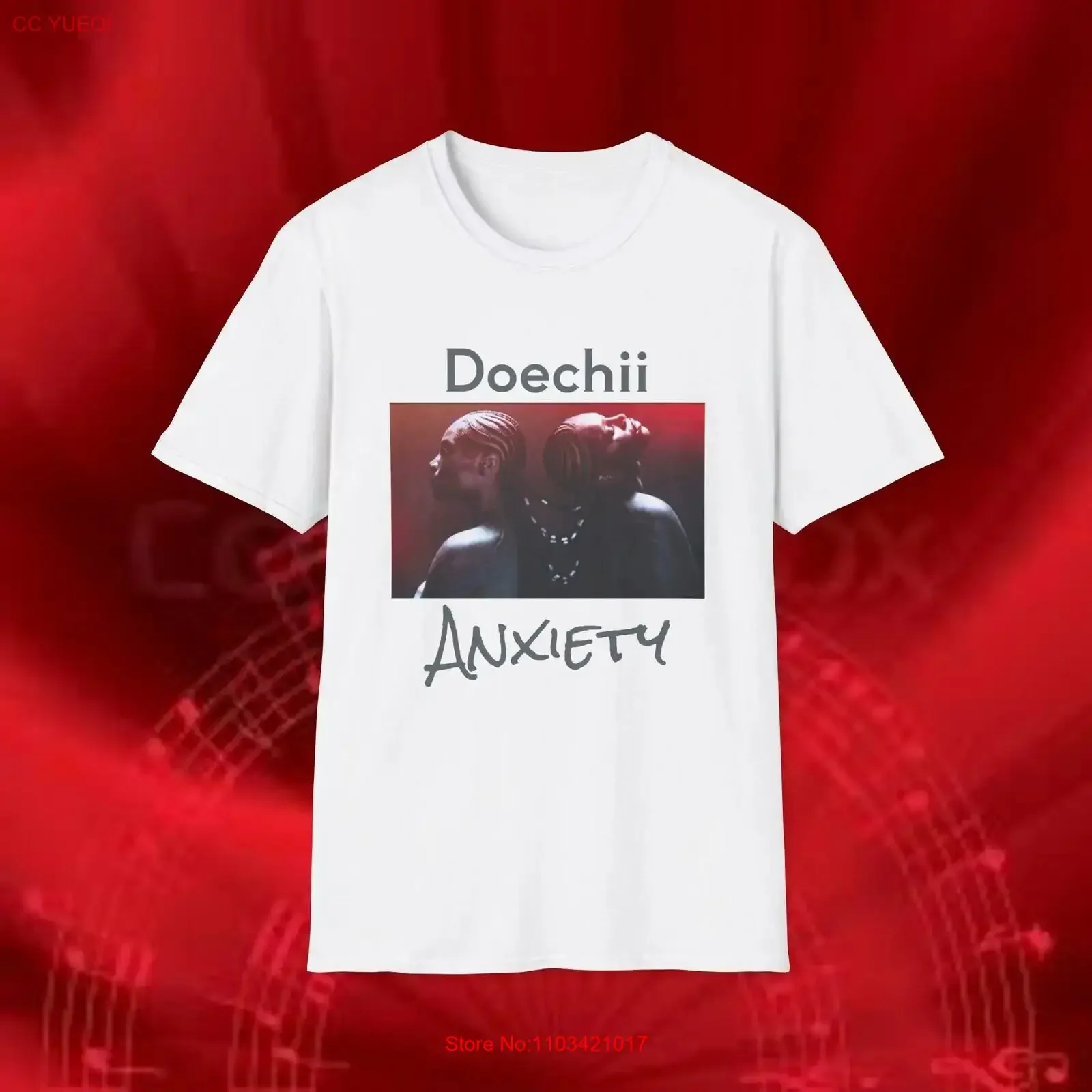 Camiseta Unissex com Estampa Gráfica Estilosa Vintage Lavada, Design Exclusivo para Fãs, da Doechii, Vencedora do Prêmio Grammy, com Tema de Ansiedade e Concerto Visual.