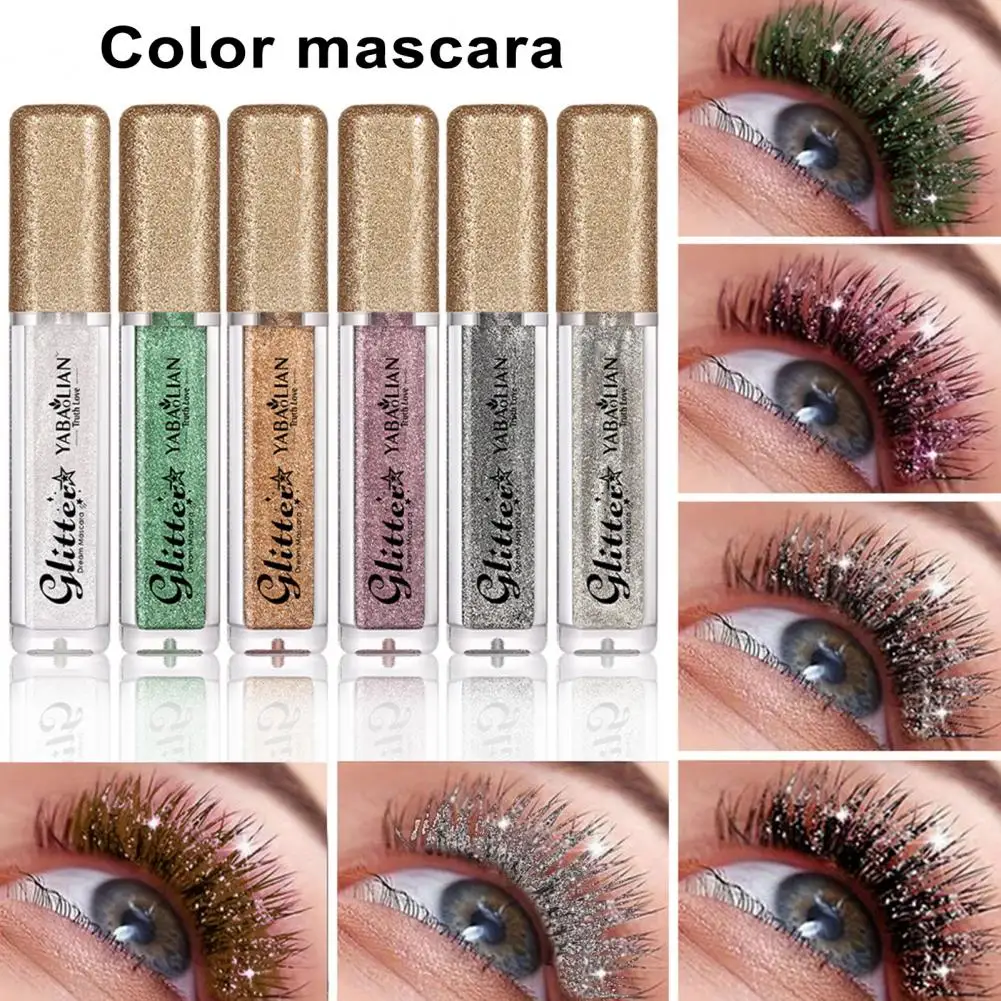 Diamond Mascara Shining Galaxy Sequins Sweat Proof Glitter Eyelashes Quick Dry Lasting Curling Thick Mascara Makeup 1pcs