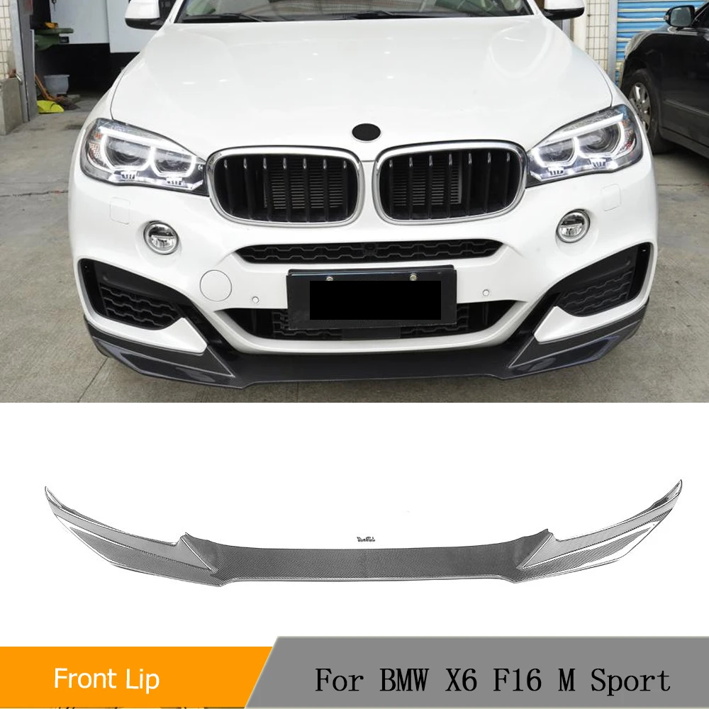 Carbon Fiber Front Bumper Lip Spoiler Chin Protector for BMW X6 F16 M Sport M Tech Bumper 4 Door 2015 2016 2017 2018 Splitters