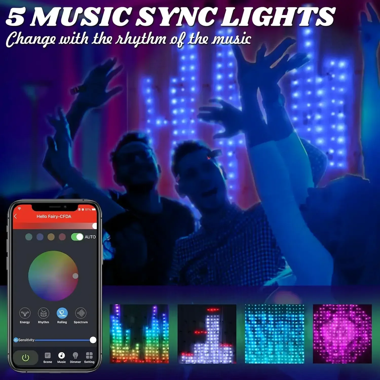 Diy 2m x 2m 400leds nova cortina inteligente cordas luzes bluetooth app remoto sincronização de música para cortina de natal lâmpada festa decoração luzes