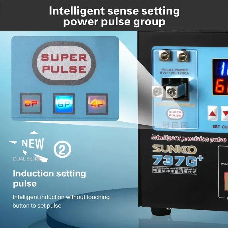 SUNKKO 737G+ 4.3KW Spot Welder for 18650 Battery with Nickel Strip Connection