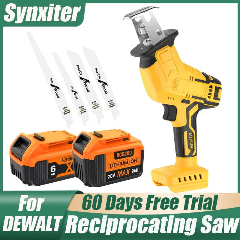 

Беспроводная сабельная пила для DEWALT DCB200, аккумулятор 18 В с 4 лезвиями, электрическая пила, электроинструмент для резки металлических деревянных труб