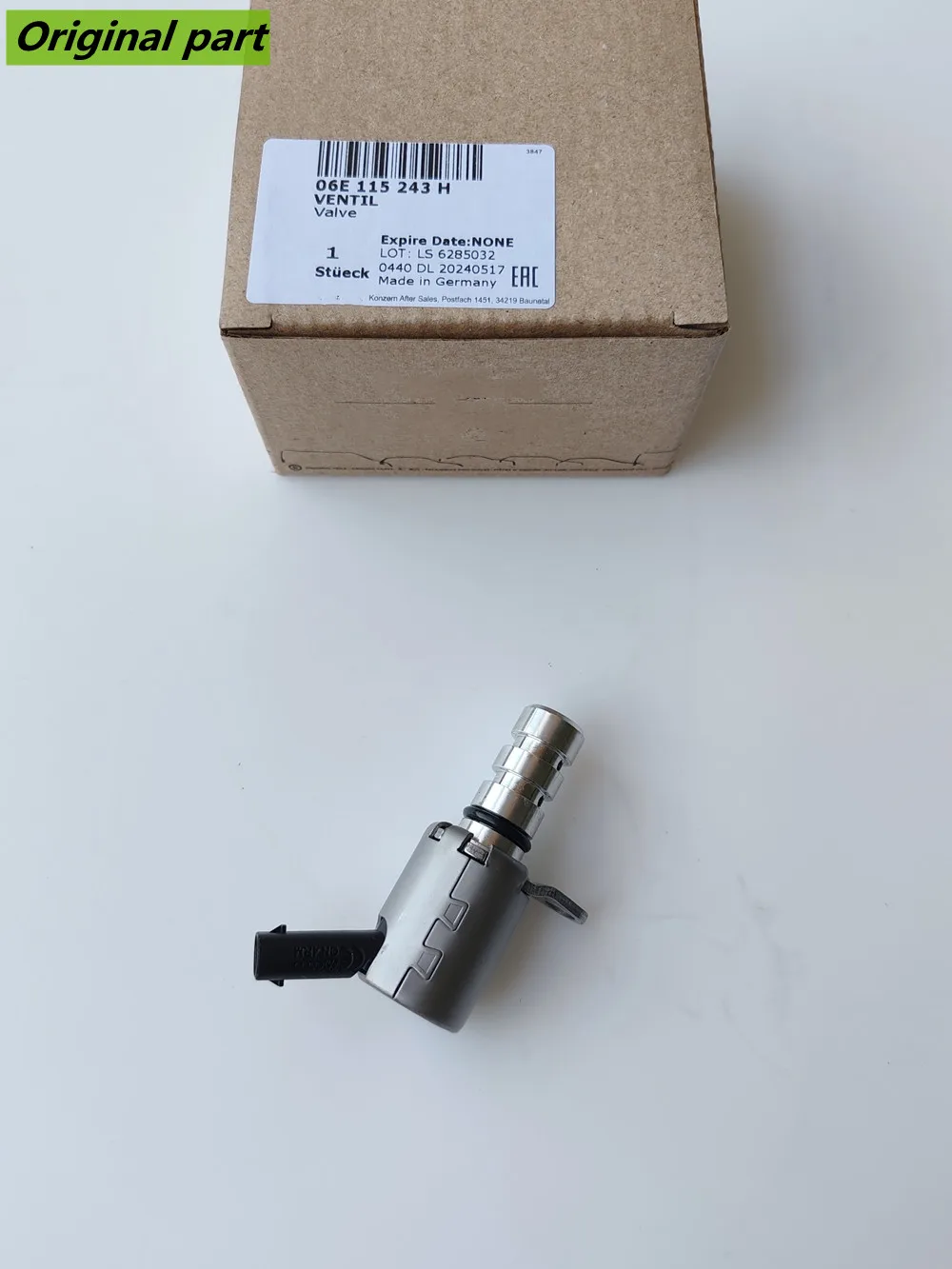 วาล์วควบคุมแรงดันน้ำมัน VVT ของแท้ OEM รุ่น 06E115243H สำหรับรถยนต์ Audi A3 A5 Q5 Q7 สำหรับรถยนต์ VW Jetta Golf CC Polo 1.4T Seat Skoda