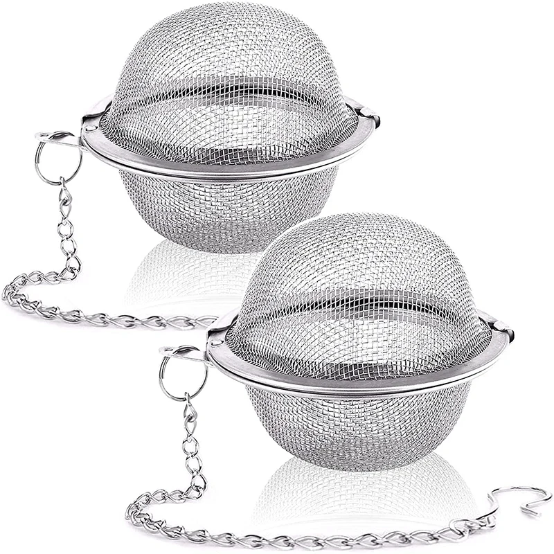 LMETJMA Stainless Steel Mesh Tea Ball Infuser Reusable Tea Strainer Filters for Loose Tea Herbal Spices JT148