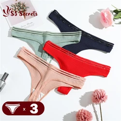 3PCS/Set G-string Sexy Women Cotton Panties Lingerie Low-Rise Antibacterial Thong Briefs Underpant Sport Intimates трусы женские