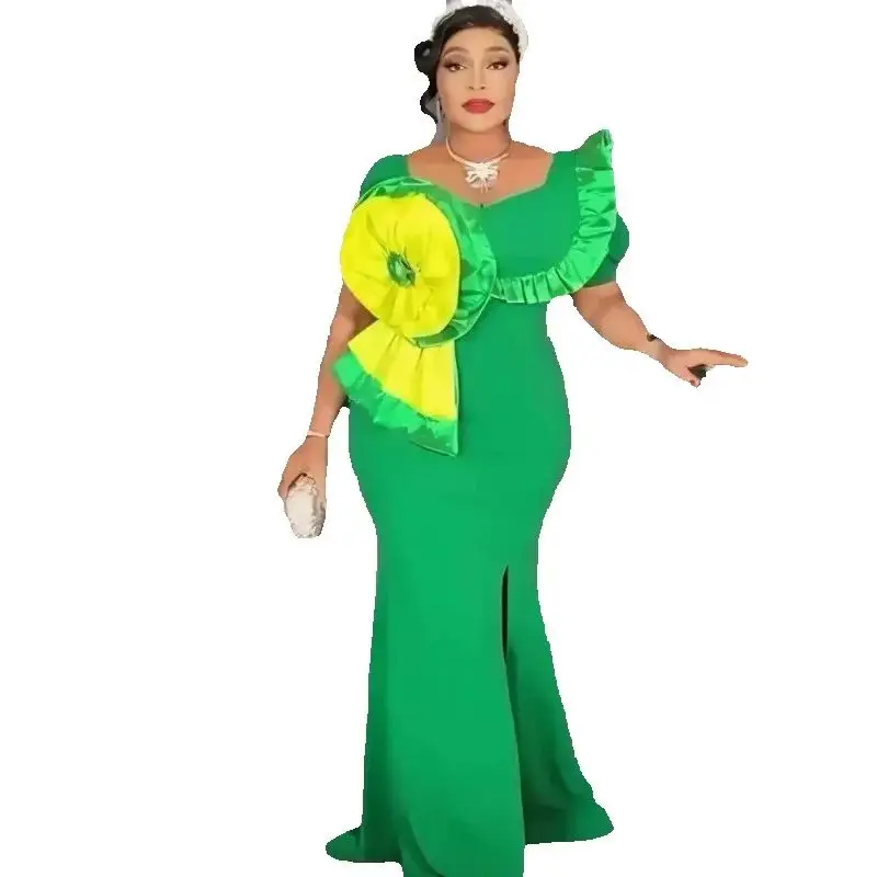 

Women's African Party Dress Dashiki Ankara Wedding Evening Gown Sexy Bodycon Maxi Long Dress for Special Occasions