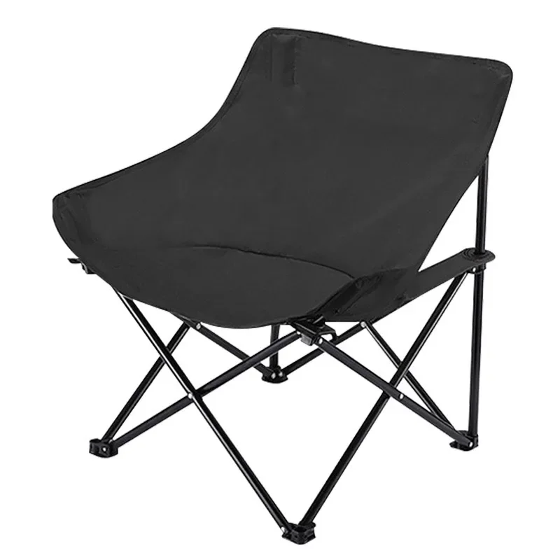 Outdoor Solid Color Portable Camping Folding Chair Moon Leisure Chair Beach Leisure Folding Chair Picnic Chair Easy to Carry